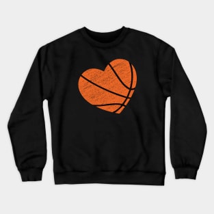 Basketball, Basketball Ball In The Shape Of A Heart Crewneck Sweatshirt